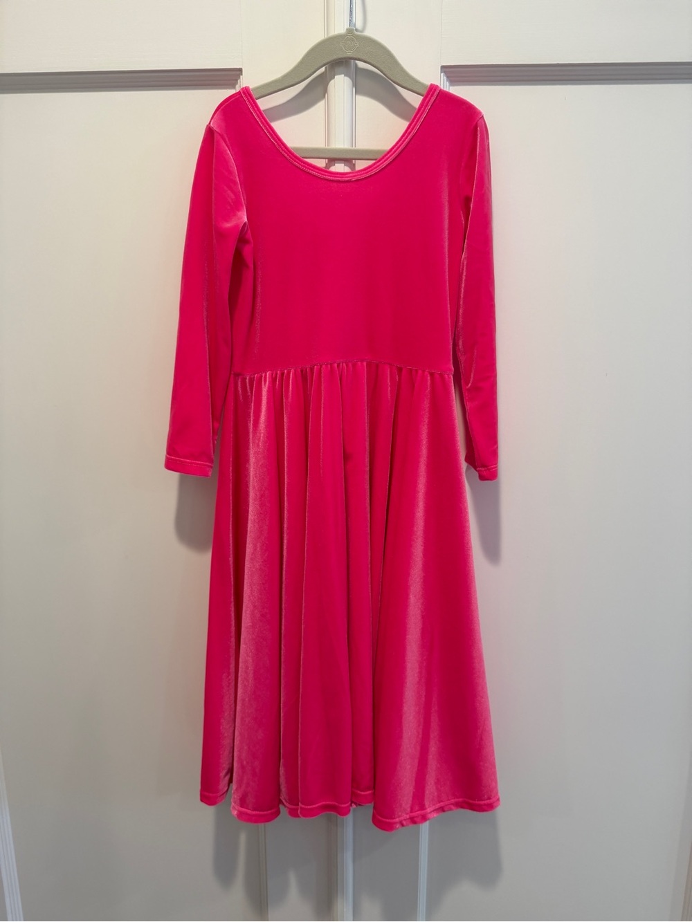 Worthy Threads Girls Pink Velvet Long Sleeve Dress Size 10Y NWT